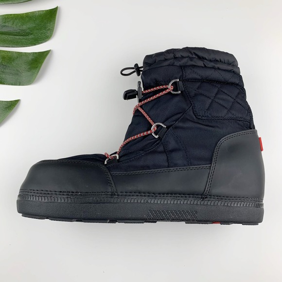 Hunter Original Snow Boots Black Short Quilted Waterproof Platform Women’s 8 - Picture 7 of 13